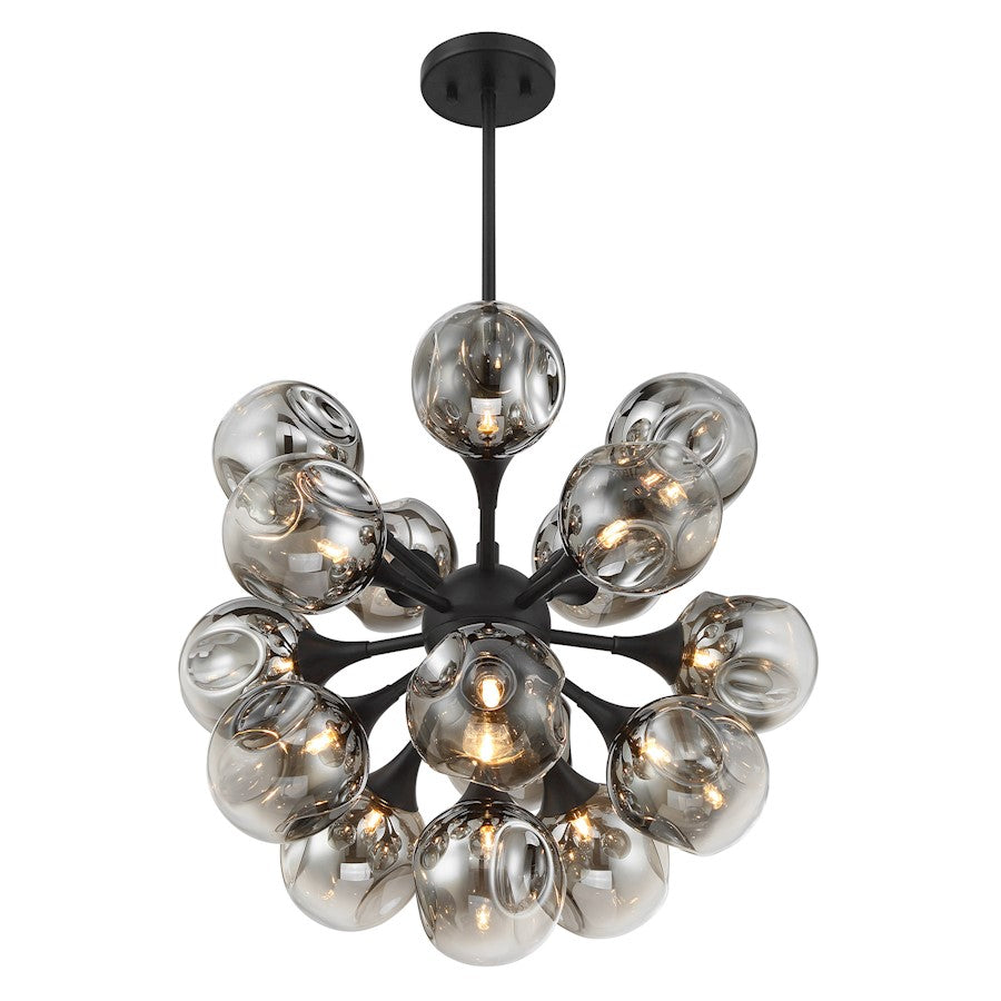 Savoy House Matisse 16 Light Chandelier, Matte Black/Gray Plated
