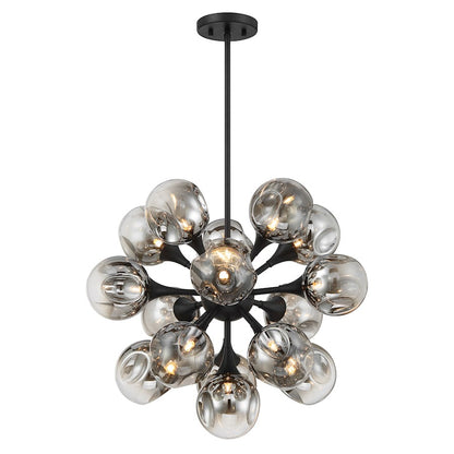 Savoy House Matisse 16 Light Chandelier, Matte Black/Gray Plated