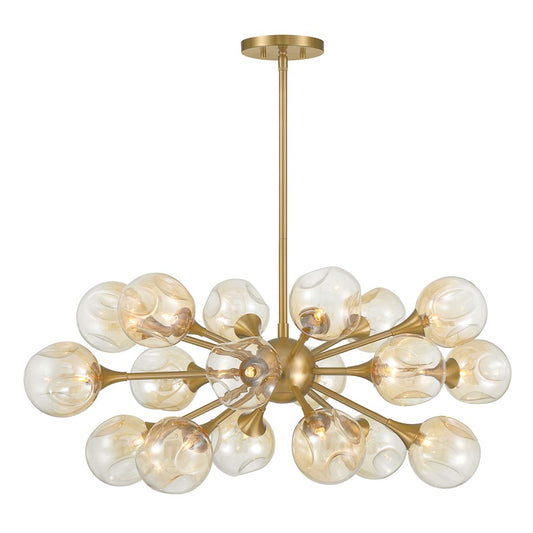 Savoy House Matisse 18 Light Chandelier, Warm Brass/Gold Plated