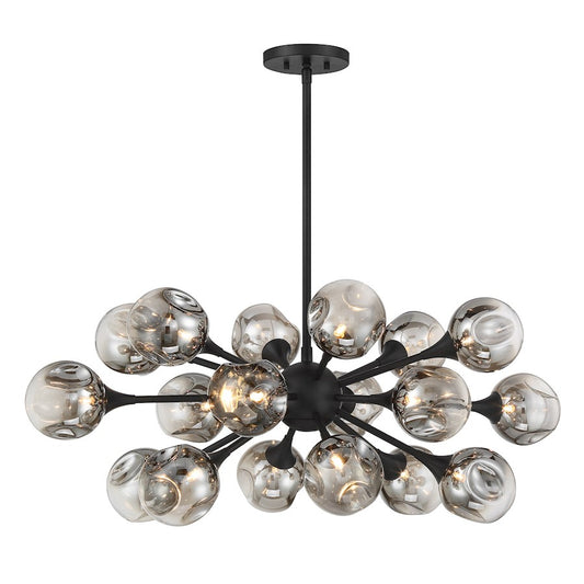 Savoy House Matisse 18 Light Chandelier, Matte Black/Gold Plated