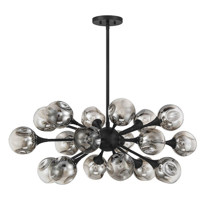 Savoy House Matisse 18 Light Chandelier, Matte Black/Gold Plated