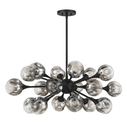Savoy House Matisse 18 Light Chandelier, Matte Black/Gold Plated