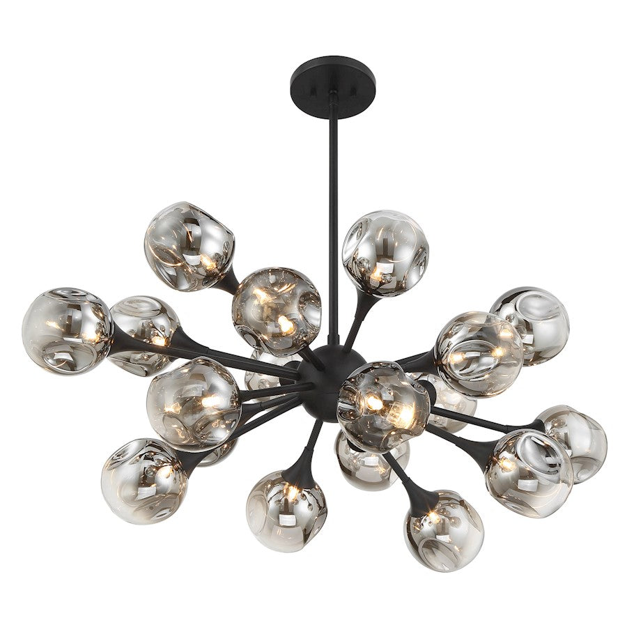 Savoy House Matisse 18 Light Chandelier, Matte Black/Gold Plated
