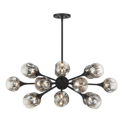 Savoy House Matisse 18 Light Chandelier, Matte Black/Gold Plated