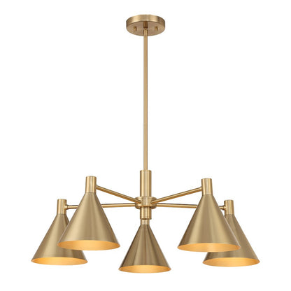 5-Light Chandelier, Noble Brass