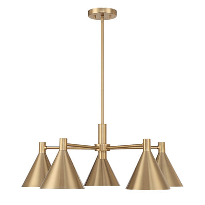 5-Light Chandelier, Noble Brass