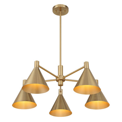 5-Light Chandelier, Noble Brass