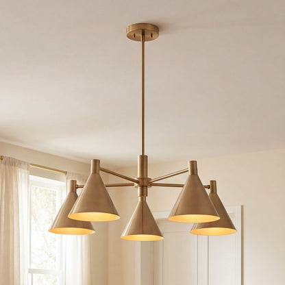 5-Light Chandelier, Noble Brass