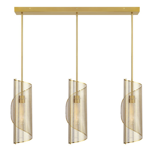 Savoy Essentials Hillbourne 3Lt Linear Chandelier, Warm Brass
