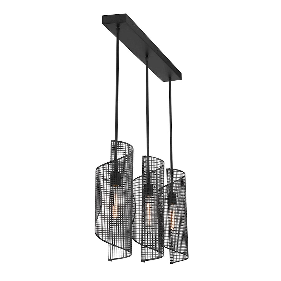 Savoy Essentials Hillbourne 3Lt Linear Chandelier, Matte Black