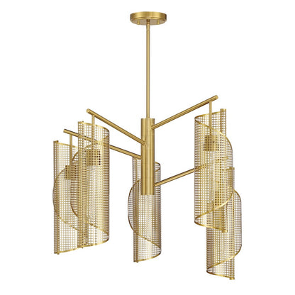 Savoy Essentials Hillbourne 5 Light Chandelier, Warm Brass