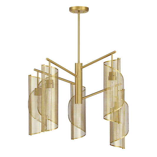 Savoy Essentials Hillbourne 5 Light Chandelier, Warm Brass