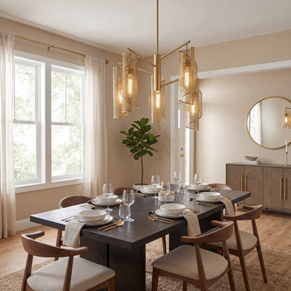 Savoy Essentials Hillbourne 5 Light Chandelier, Warm Brass