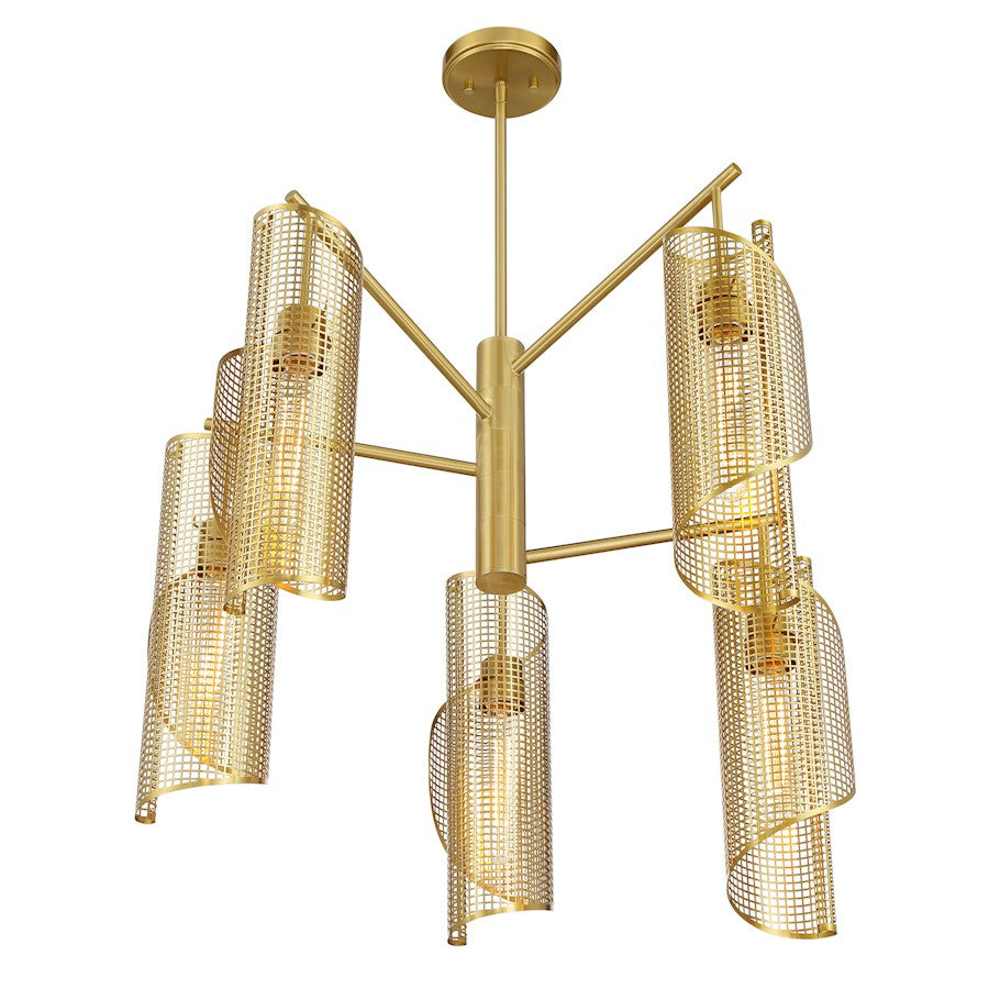 Savoy Essentials Hillbourne 5 Light Chandelier, Warm Brass