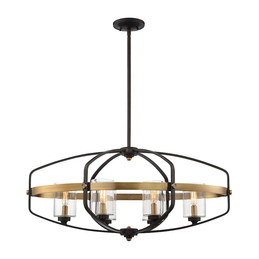 Savoy House Kirkland 6Lt Linear Chandelier, English Bronze/Brass - 1-8042-6-79