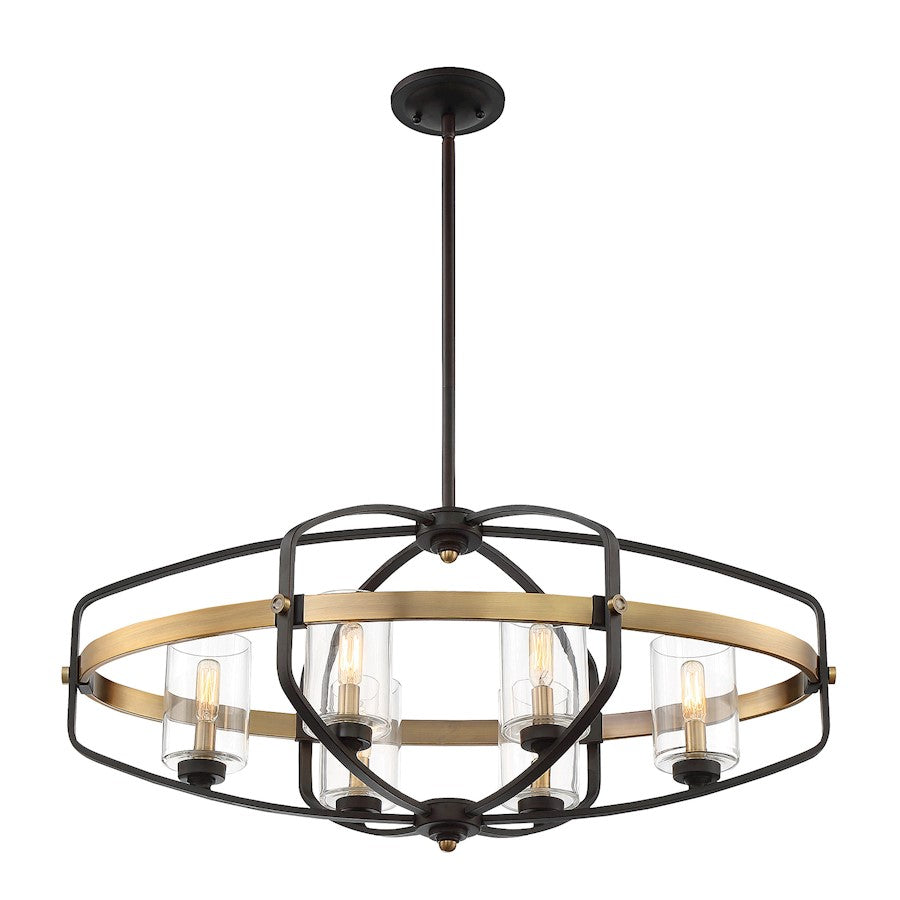 Savoy House Kirkland 6 Light Island, English Bronze and Warm Brass