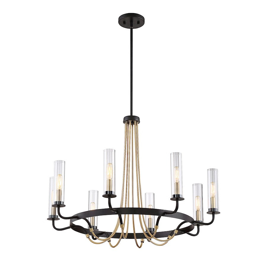 8 Light Chandelier, Vintage Black