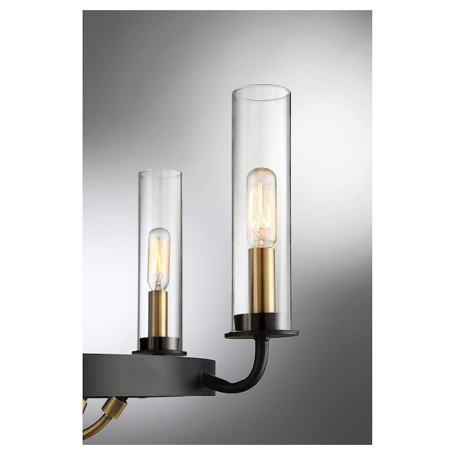 5 Light Chandelier, Vintage Black