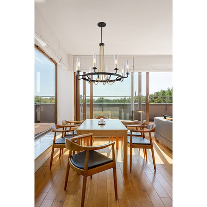 5 Light Chandelier, Vintage Black