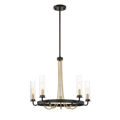 Savoy House Kearney 8-Light Chandelier, Vintage Black/Warm Brass - 1-8070-8-51