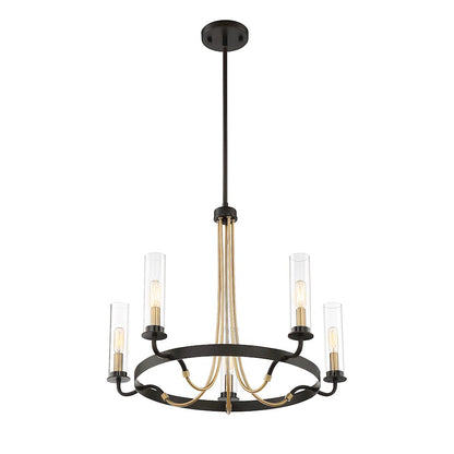 5 Light Chandelier, Vintage Black