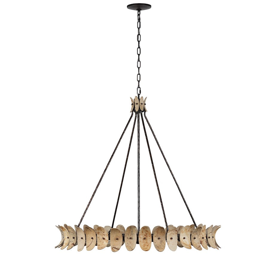 8 Light Chandelier, Champagne Mist