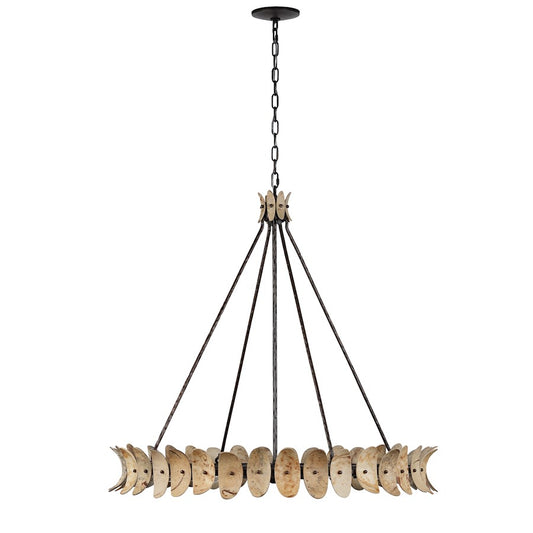 8 Light Chandelier, Champagne Mist