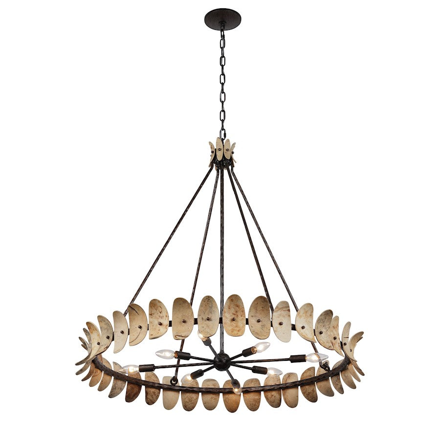 8 Light Chandelier, Champagne Mist