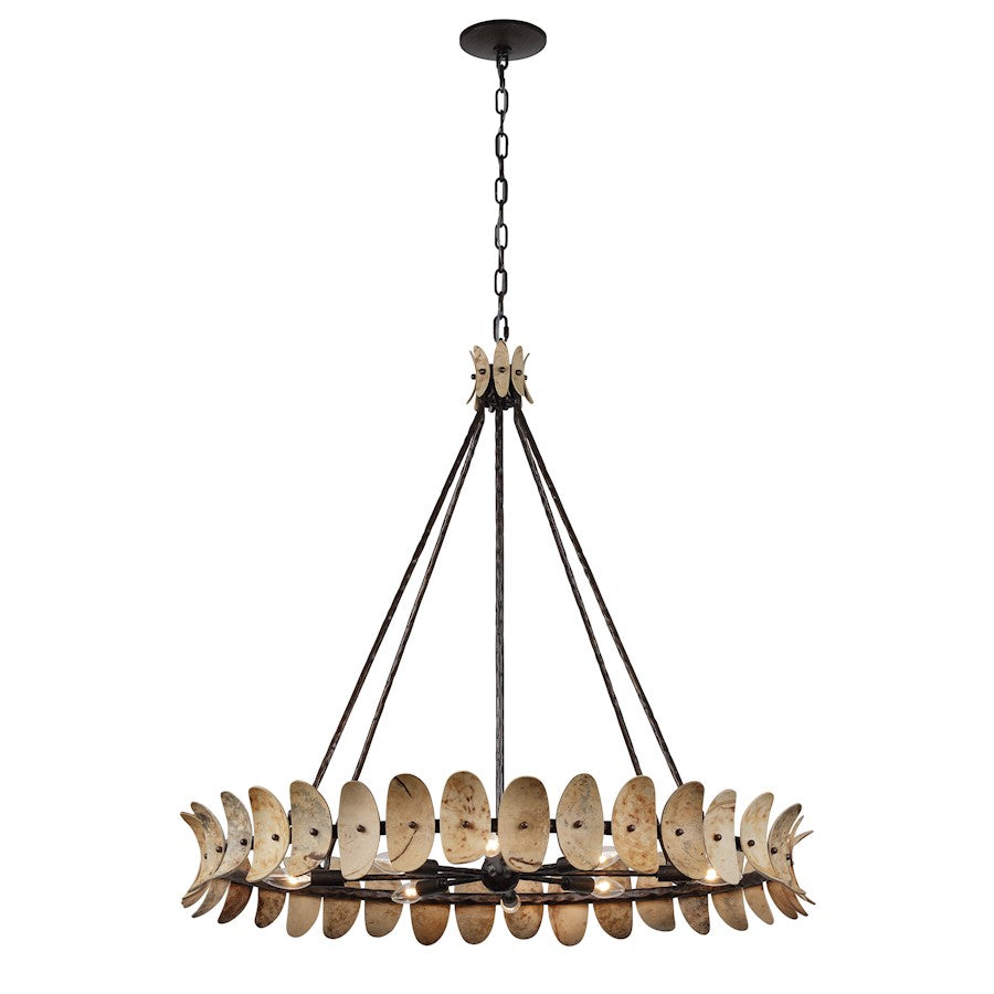 8 Light Chandelier, Champagne Mist