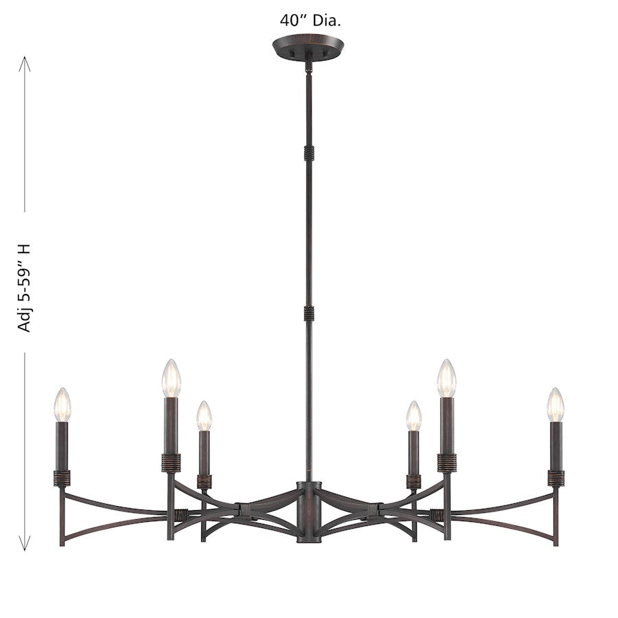 Savoy House Gardner 6 Light Chandelier, Champagne Mist