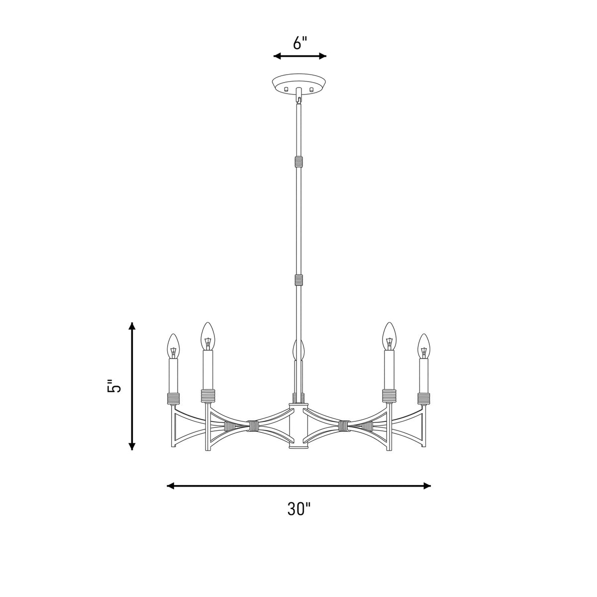 Savoy House Gardner 5 Light Chandelier, Champagne Mist