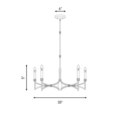 Savoy House Gardner 5 Light Chandelier, Champagne Mist