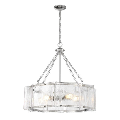 5 Light Pendant, Polished Nickel
