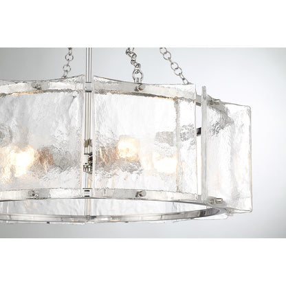 5 Light Pendant, Polished Nickel