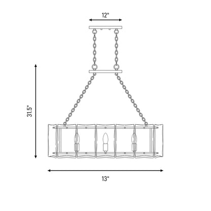 Essentials Genry 3 Light Linear Chandelier