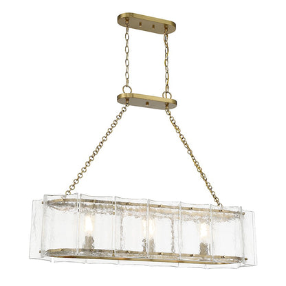 Savoy House Genry 3-Light Linear Chandelier, Warm Brass - 1-8203-3-322