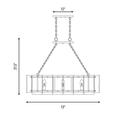 Essentials Genry 3 Light Linear Chandelier