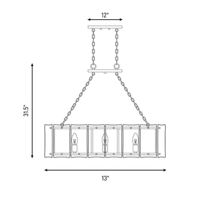 Essentials Genry 3 Light Linear Chandelier