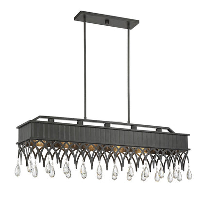 5 Light Linear Chandelier, Olde Gray