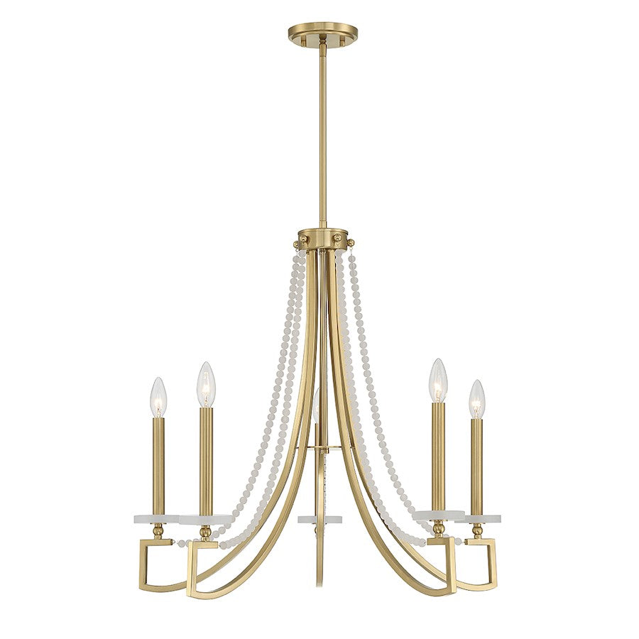 Helen 5-Light Chandelier, Warm Brass
