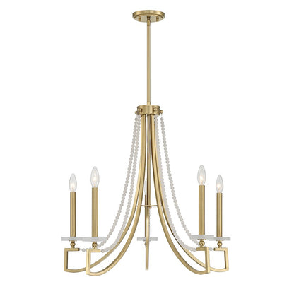 Helen 5-Light Chandelier, Warm Brass