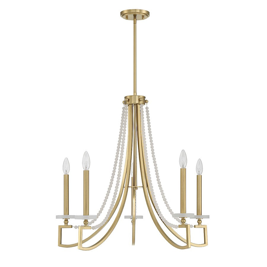 Helen 5-Light Chandelier, Warm Brass