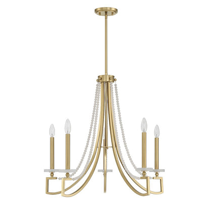 Helen 5-Light Chandelier, Warm Brass