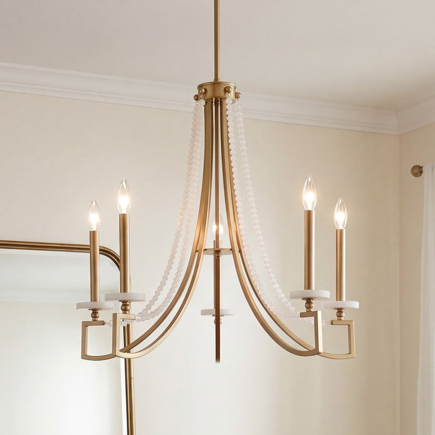 Helen 5-Light Chandelier, Warm Brass