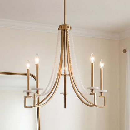 Helen 5-Light Chandelier, Warm Brass