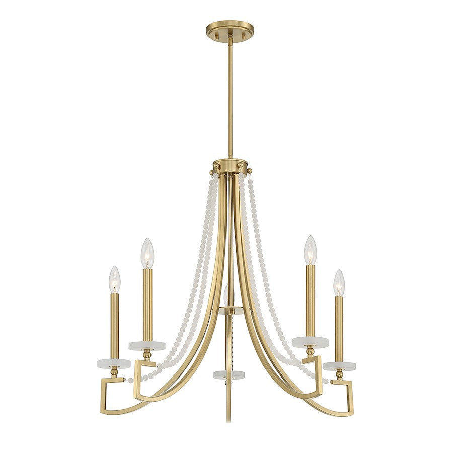 Helen 5-Light Chandelier, Warm Brass