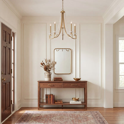 Helen 5-Light Chandelier, Warm Brass