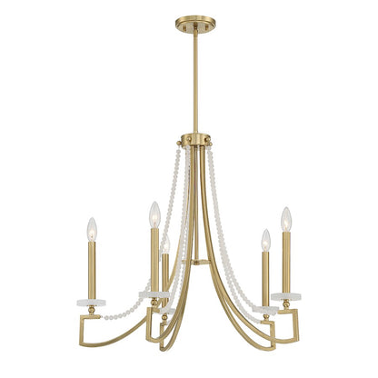 Helen 5-Light Chandelier, Warm Brass