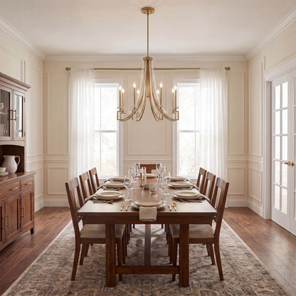 Helen 5-Light Chandelier, Warm Brass