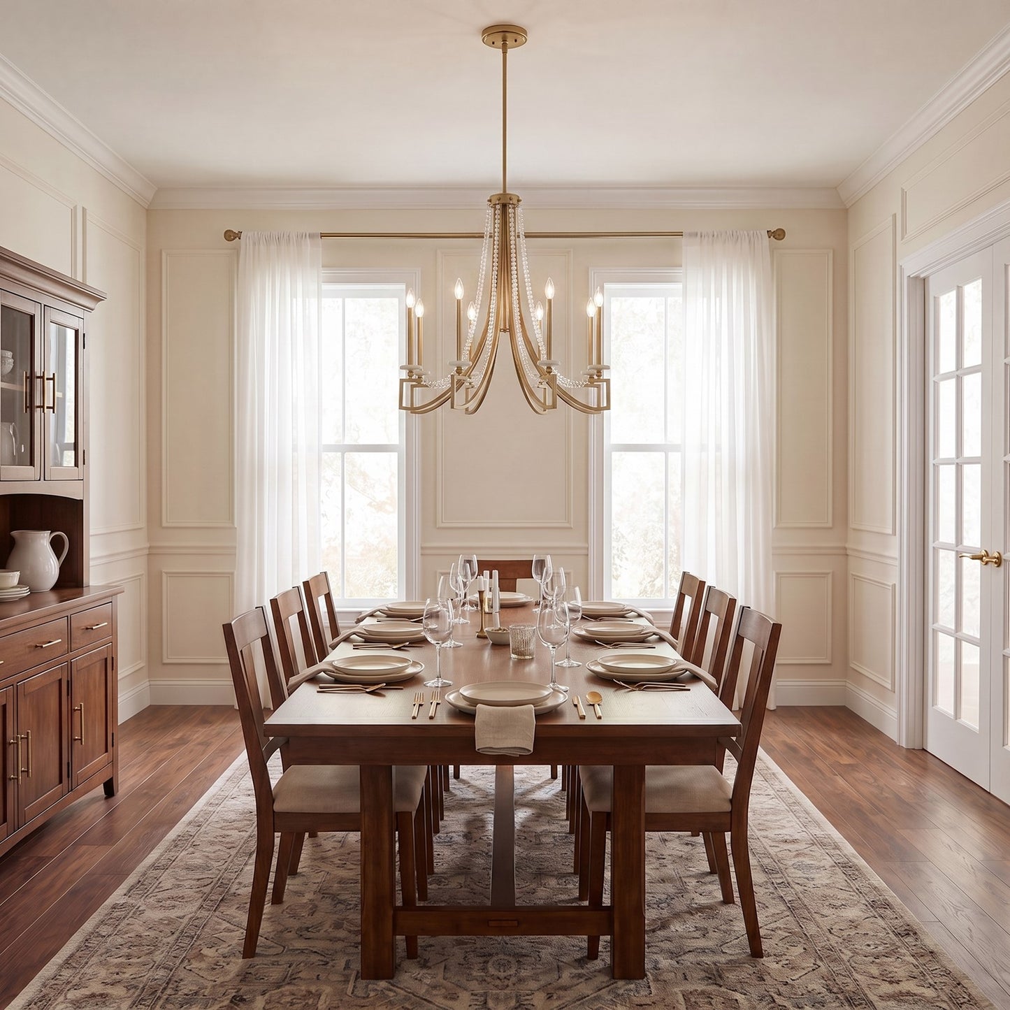 Helen 5-Light Chandelier, Warm Brass